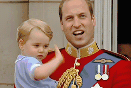威廉王子 挥手 乔治我在