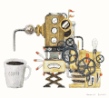 机器 咖啡 转动 动画