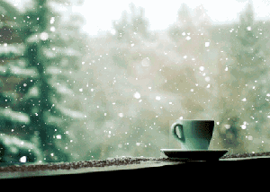 咖啡 下雪 安静 唯美