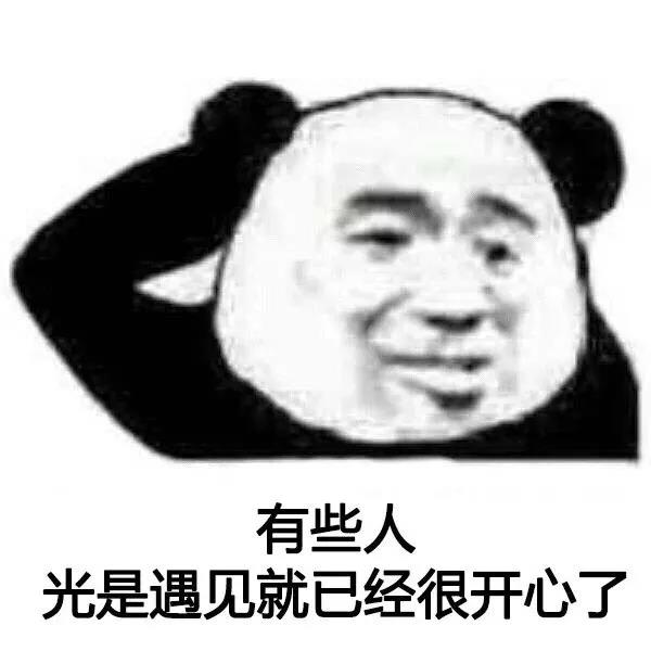 暴漫 熊猫头 有些人 光是遇见就已经很开心了 搞怪 逗