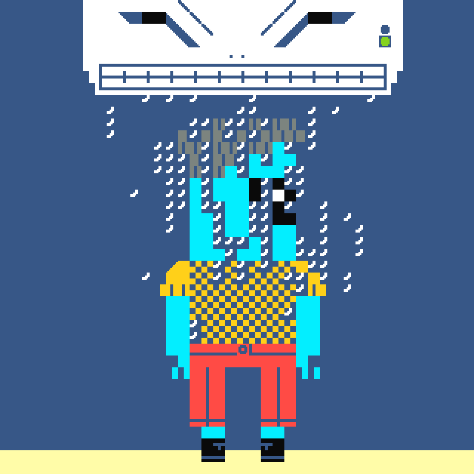 冷的 cold 下雨 卡通
