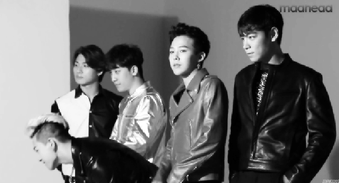 BIGBANG 同步 拍照 酷 韩国组合 歌手 偶像 黑白