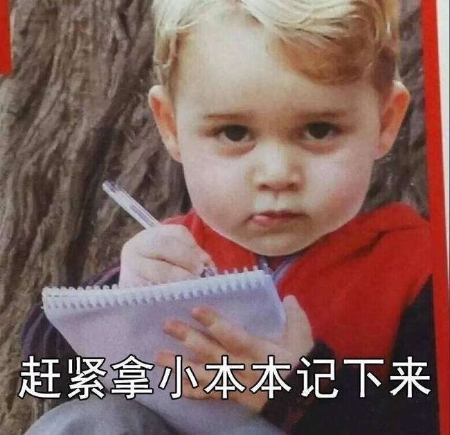 趕緊拿小本本記下來 小孩子 黃頭發(fā) 寫字