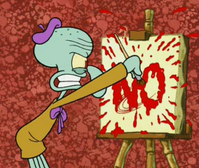 海绵宝宝 SpongeBob 章鱼哥 发泄 绘画 艺术 艺术家 拒绝 厌恶 爆发