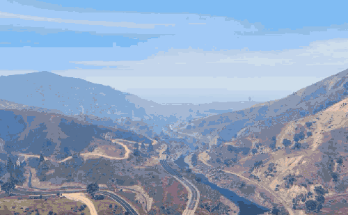 GTA5 GTAVtime&lapse 公路 山脉 河流 游戏 美国 风景