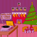 圣诞 动画 唱片 壁炉 圣诞树 火焰 礼物 节日 christmas