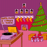 圣诞 动画 唱片 壁炉 圣诞树 火焰 礼物 节日 christmas