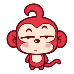猴子 可爱 长尾巴 红色
