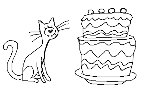 绘画 蛋糕 有生气的 插图 凉爽的 恶作剧 猫的艺术 animacion 猫图 蛋糕是一个谎言 酷猫 猫的食物 妖猫 艾维的猫