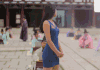美女 蓝裙 好身材 摇摆
