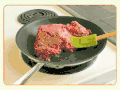 烹饪 翻炒 牛肉 食物
