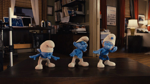 蓝精灵 The Smurfs 可爱 跳舞