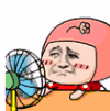 小丫 金馆长 吹风扇 卡通 设计