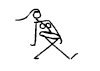 女屌丝 走 黑白 线条 简笔画 stick figure
