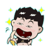 小男孩 香蕉 卡通 搞笑