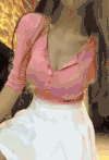 美女 长发 白裙子  跳舞