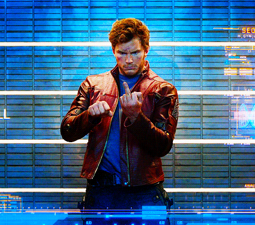 peter quill middle finger chris pratt guardians of the galaxy fu