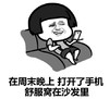 暴漫 文字表情包 在周末晚上打开了手机 舒服窝在沙发里 搞笑 沙雕 魔性