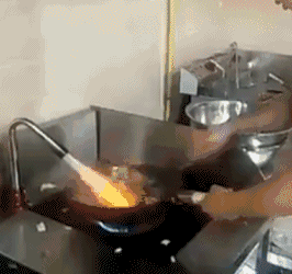 厨师 喷火 技术 搞笑