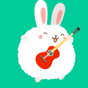 兔子 弹吉他 可爱 萌萌哒 跳舞