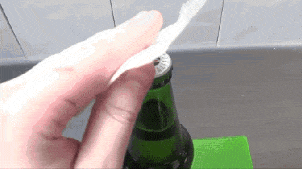 纸巾 酒瓶 吹风 实验