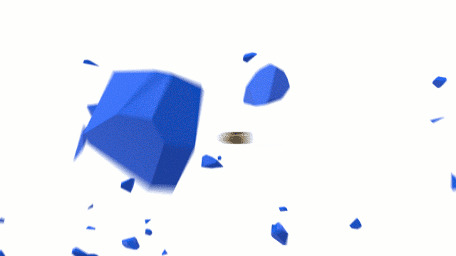 蓝色 方块 破碎 爆炸
