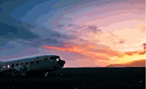 3分钟人生 冰岛 夕阳 朝霞 风景 飞机