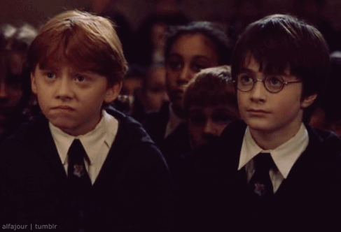 哈利波特 Harry Potter 哈利 罗恩 丹尼尔·雷德克利夫 鲁伯特·格林特 对脸懵逼