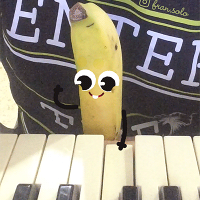 美食 可爱食物 水果 香蕉 钢琴