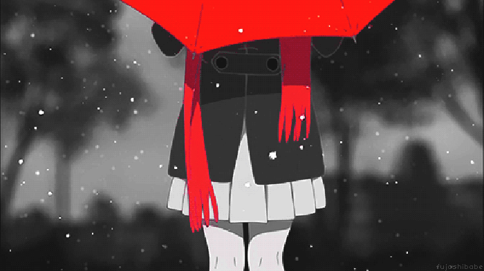 雨伞 红色 雪花 野良神
