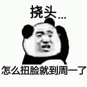 暴漫 熊猫头 怎么扭脸就到周一了 无奈 搞怪 逗