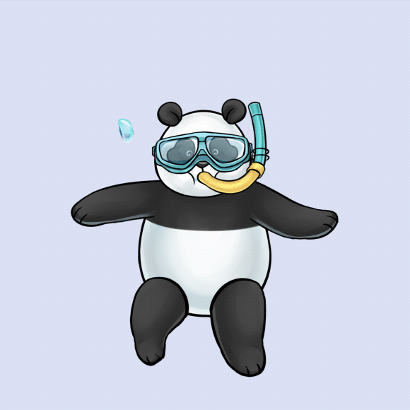 熊猫 卡通 潜水镜 搞怪