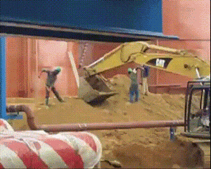 挖掘机 工人 掘土 作用