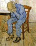 哭 老人 伤心 油画
