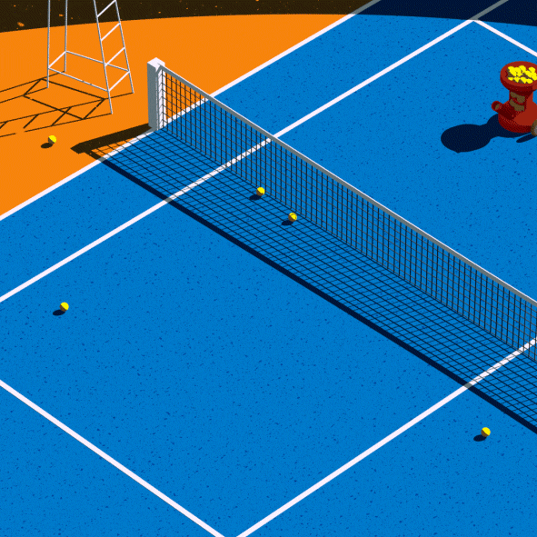 背景 卡通 文艺 球场 网球