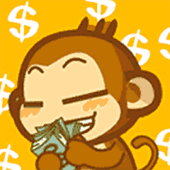 小猴子 数钱 开心 财迷