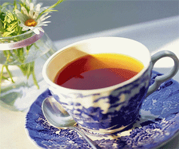 茶杯 蓝色 花朵