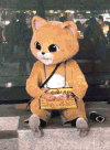 面具 小熊 可爱 抖腿 吃货