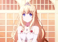 卡通 美少女 皇冠 眨眼睛