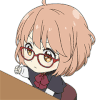 动漫 卡通 小女孩 眼镜 捶桌子