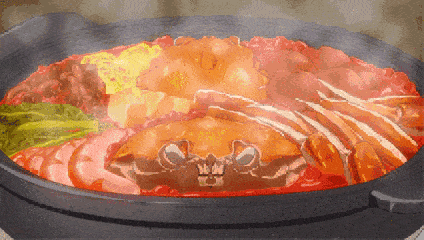 螃蟹 青菜 热气 红色