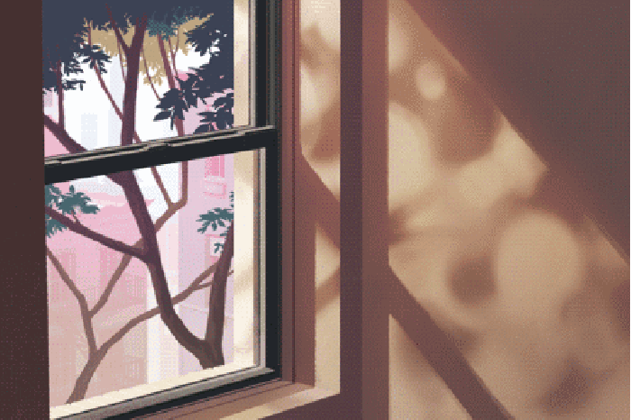 窗户 绿树 影子 静美