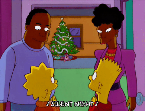 辛普森一家 圣诞树 背影 交谈