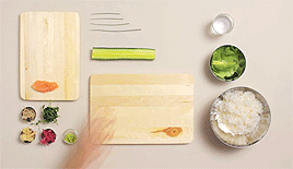 寿司 sushi food 制作过程 演示 原料 料理 案板