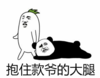 熊猫头 文字表情包 抱住款爷的大腿 搞怪 魔性 逗