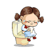 女孩 上厕所 便秘 放屁