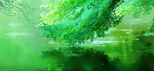 风吹 树动 下雨 绿水