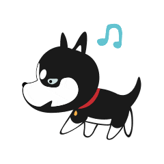 卡通 小狗 可爱 黑色