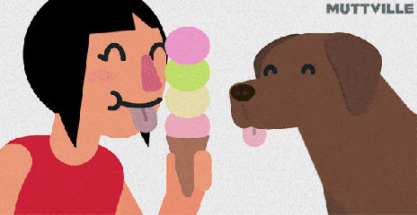 狗狗 冰淇淋 粉色 圆球