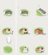 夏目友人帐 插画 猫咪 可爱 跳跃 萌萌哒